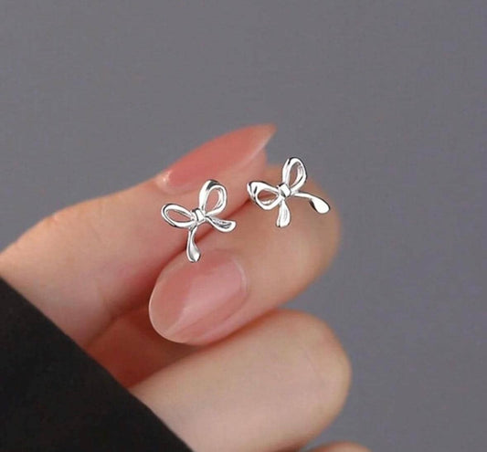 Bow Knot Silver Studs
