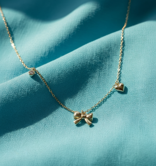 Sweet Bow Charm Necklace