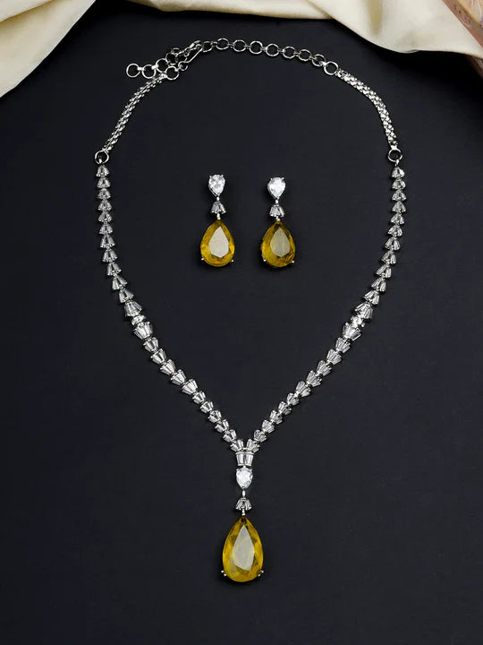 Golden Dewdrop Zircon & Yellow Pear Set