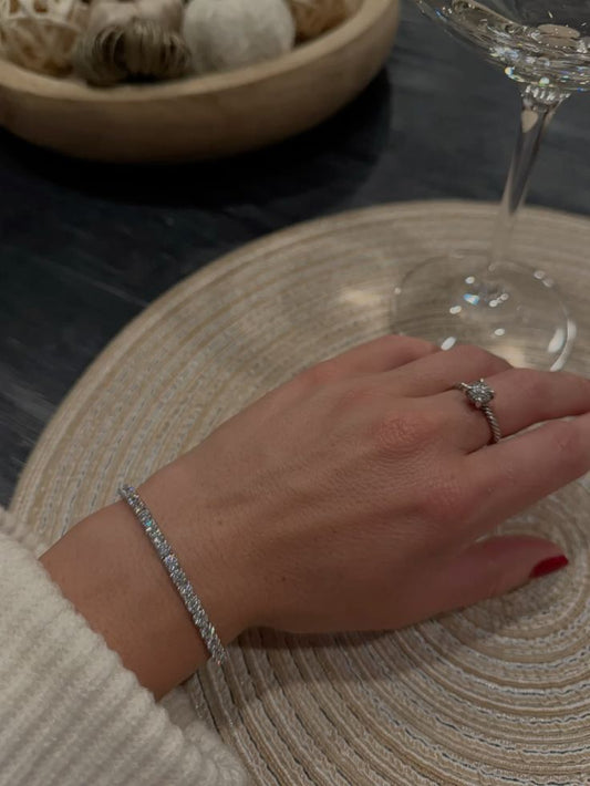 Silver Zircon Tennis Bracelet