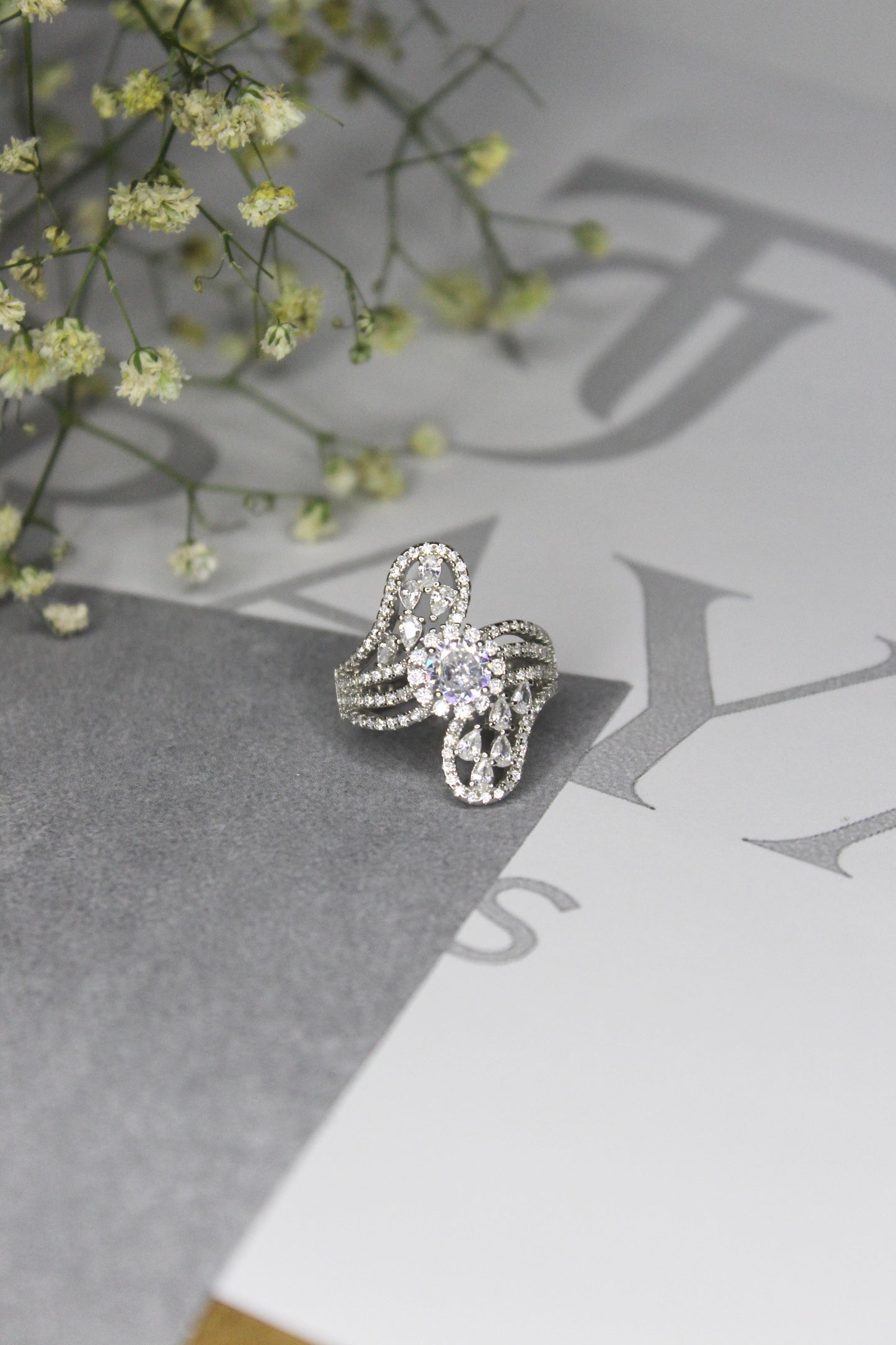 North South Swirl Ring