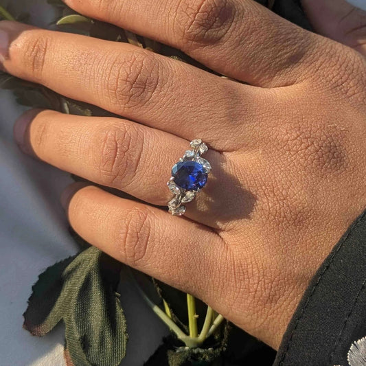 Leaf Vine Gemstone Ring