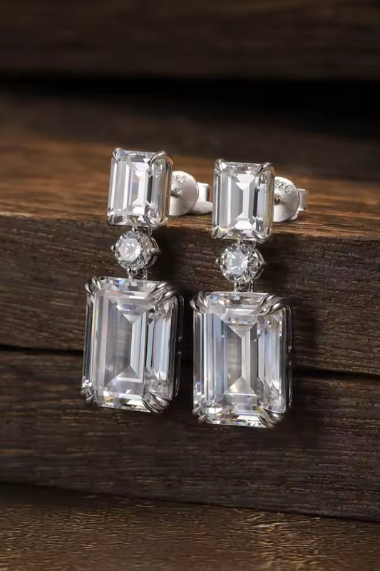 Emerald-Cut Statement Drop Earrings