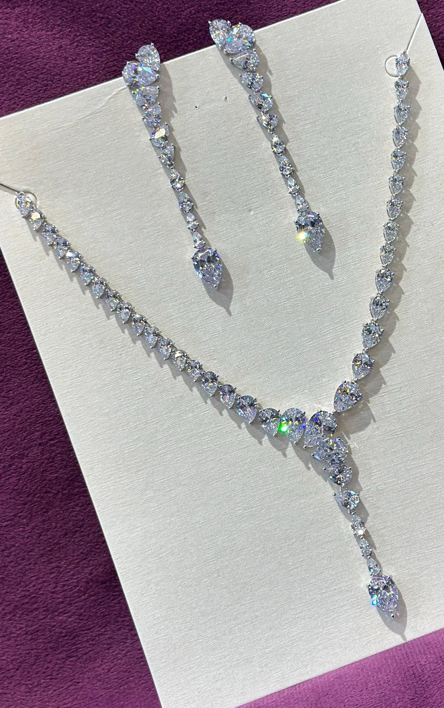 Silver Cascade Teardrop Jewelry Set