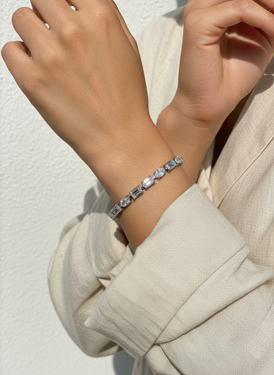 Baguette & Cushion-Cut Stone Bracelet