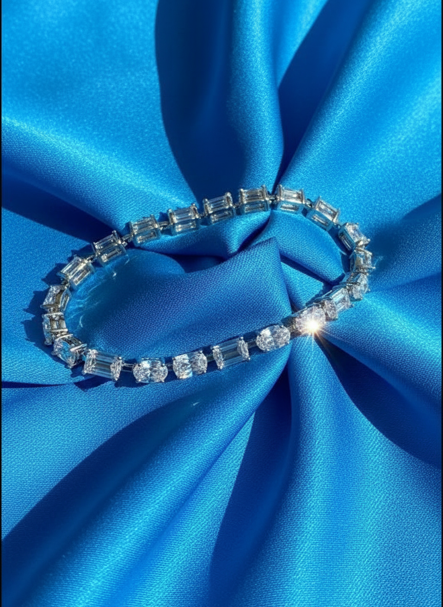 Baguette & Cushion-Cut Stone Bracelet