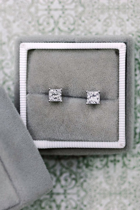 Radiant Square Solitaire Studs