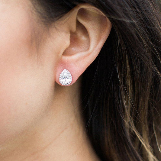 Halo Pear Studs