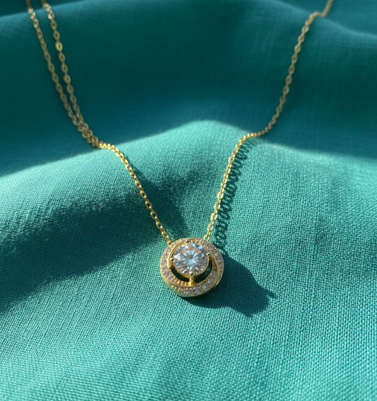 Celestial Orbit Solitaire Necklace