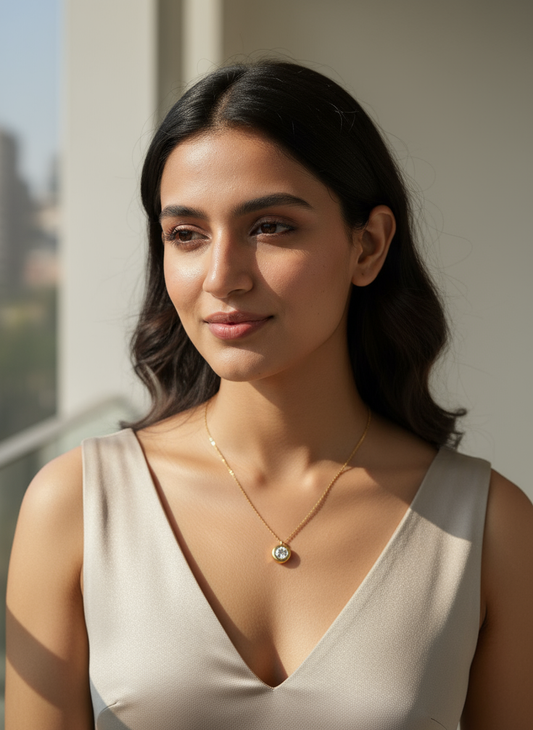 Radiant Solitaire Bezel Pendant