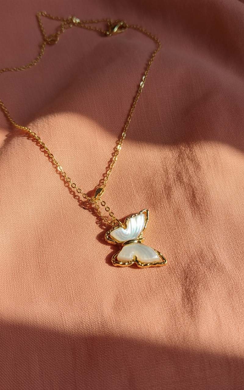 Mother of Pearl Butterfly Neckalce