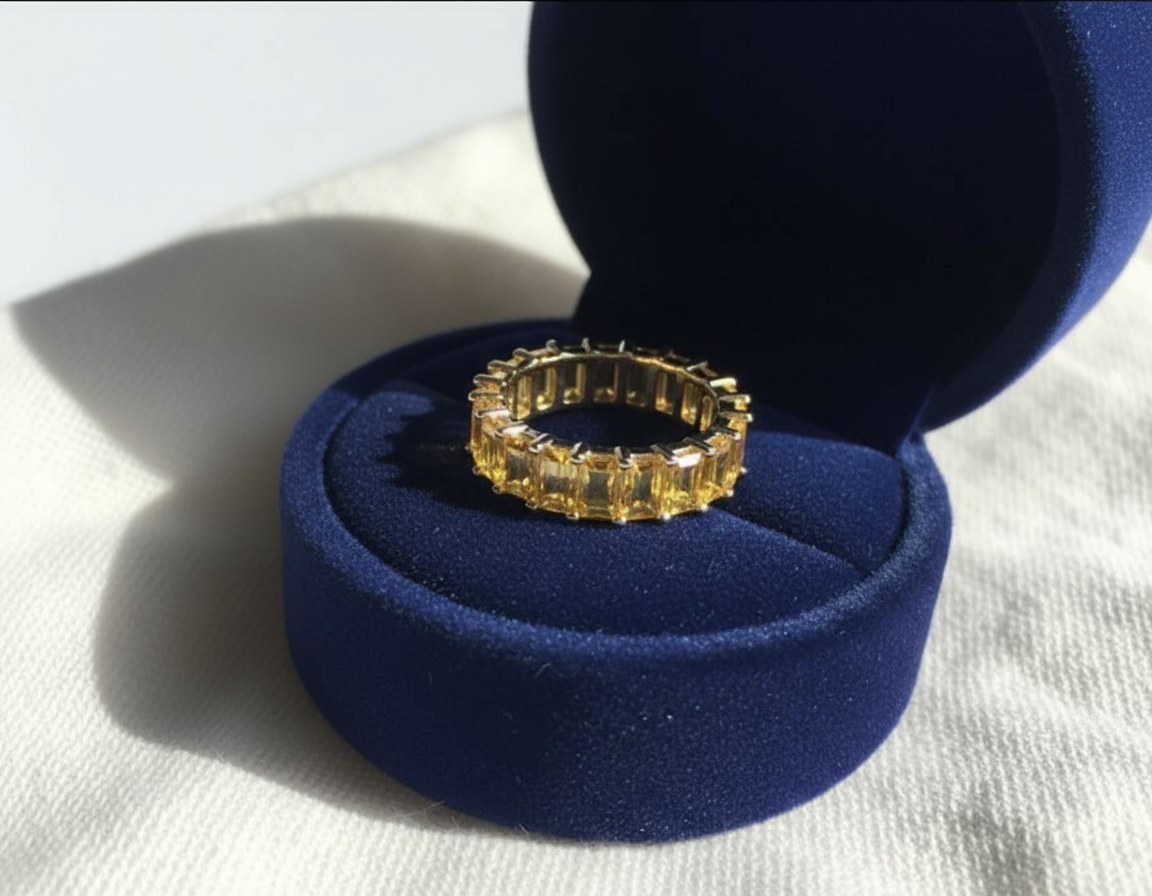 Blue Baguette Eternity Band