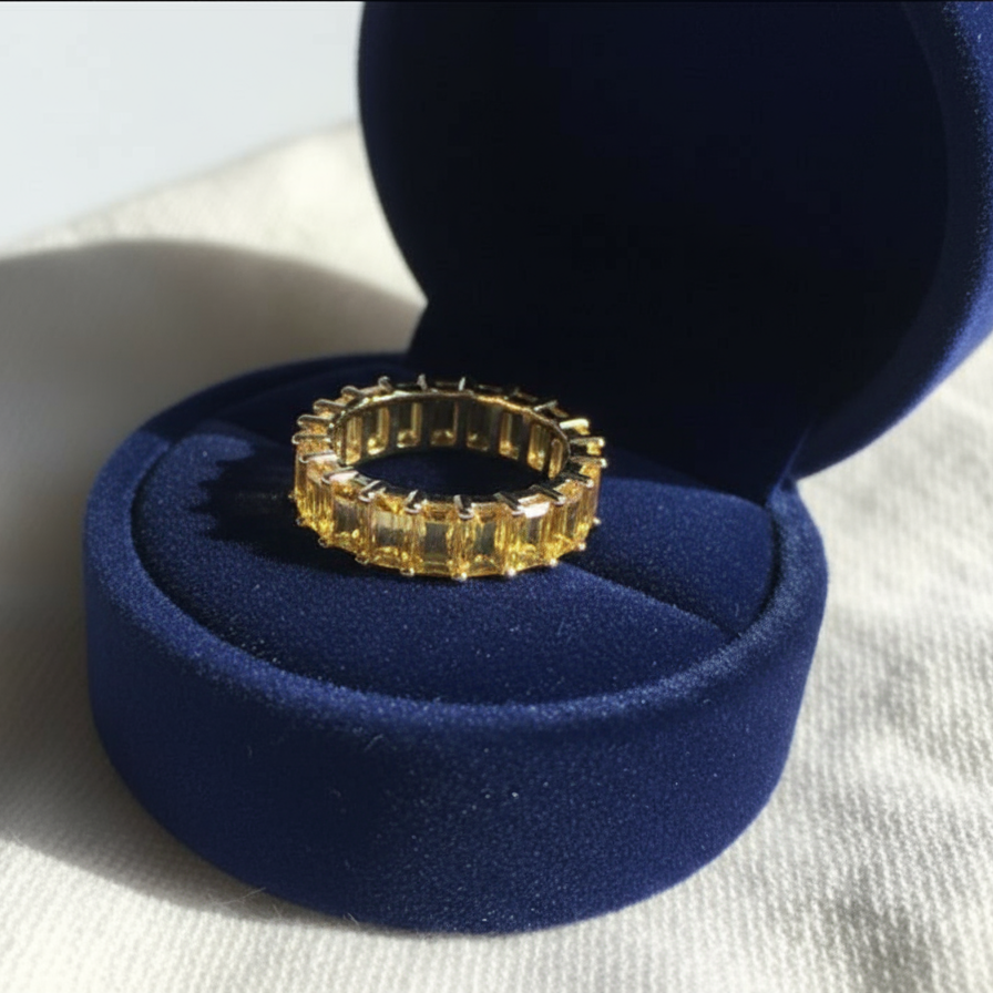 Blue Baguette Eternity Band
