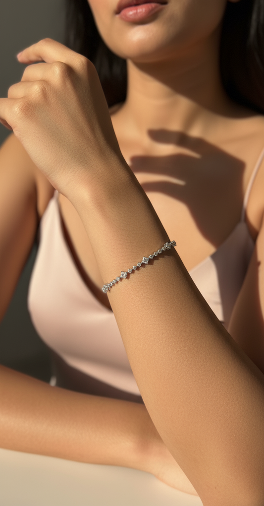 Princess Line Diamond Tennis Bracelet