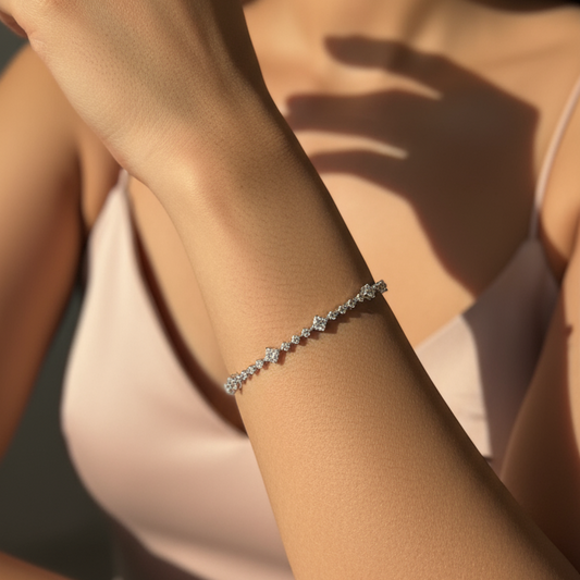 Princess Line Diamond Tennis Bracelet