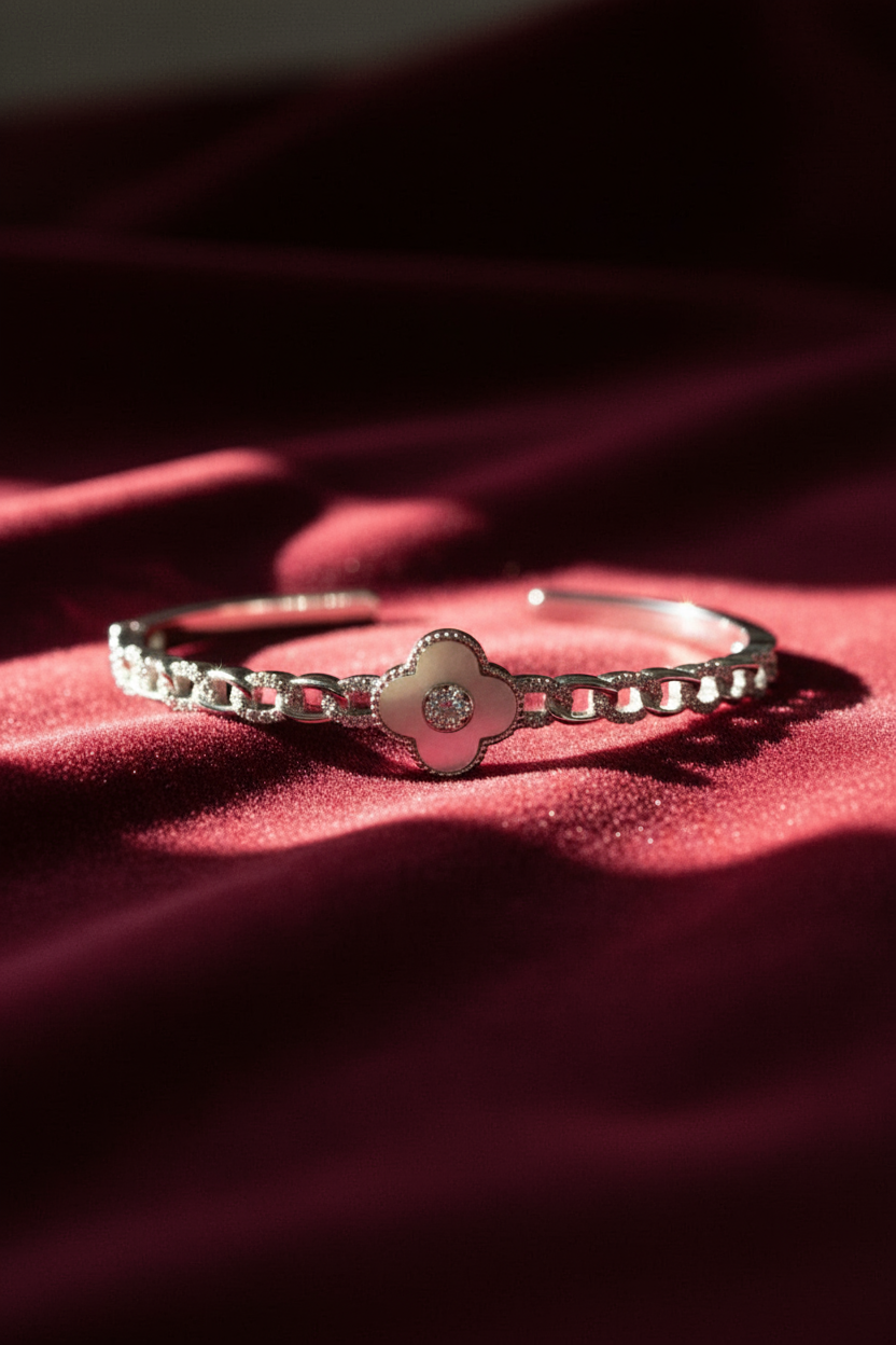 Moonshine Clover Cuff Bracelet