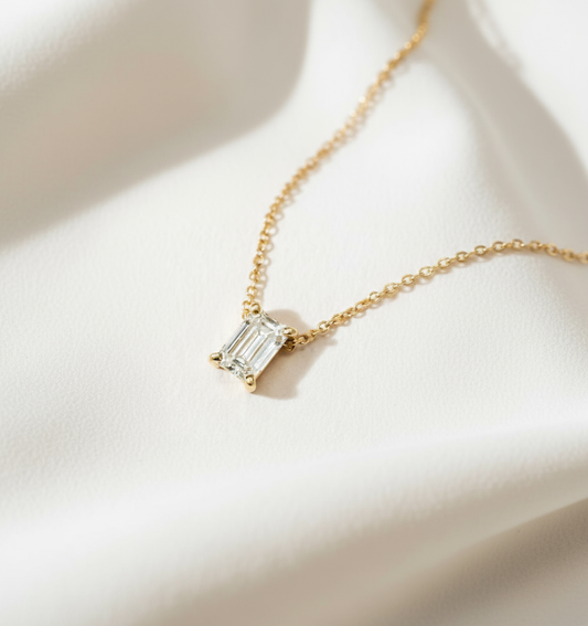 Solitaire Moissanite Neckpiece - 18kt Gold Plated