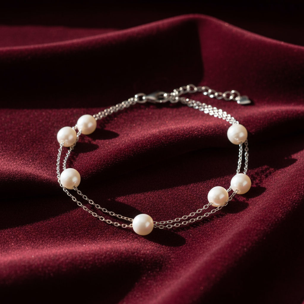 Dual Line Pearl Chain Bracelet