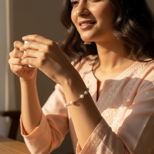 Dual Line Pearl Chain Bracelet