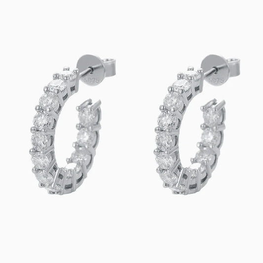 Classic Moissanite Open Hoops