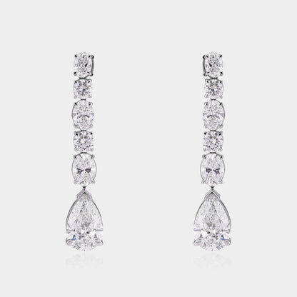 Radiant Cascade Diamond & Pear Drop Set