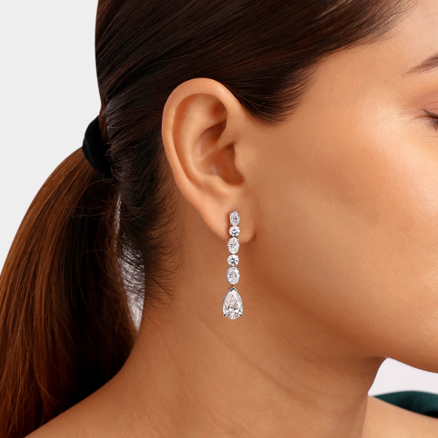 Radiant Cascade Diamond & Pear Drop Set