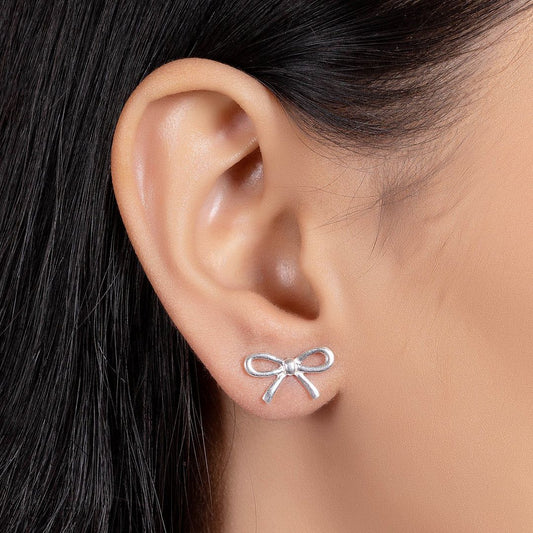 Bow Knot Silver Studs