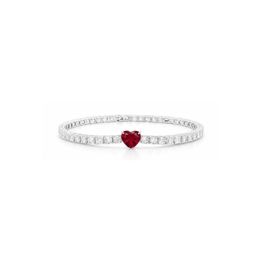 Heart Center Tennis Bracelet