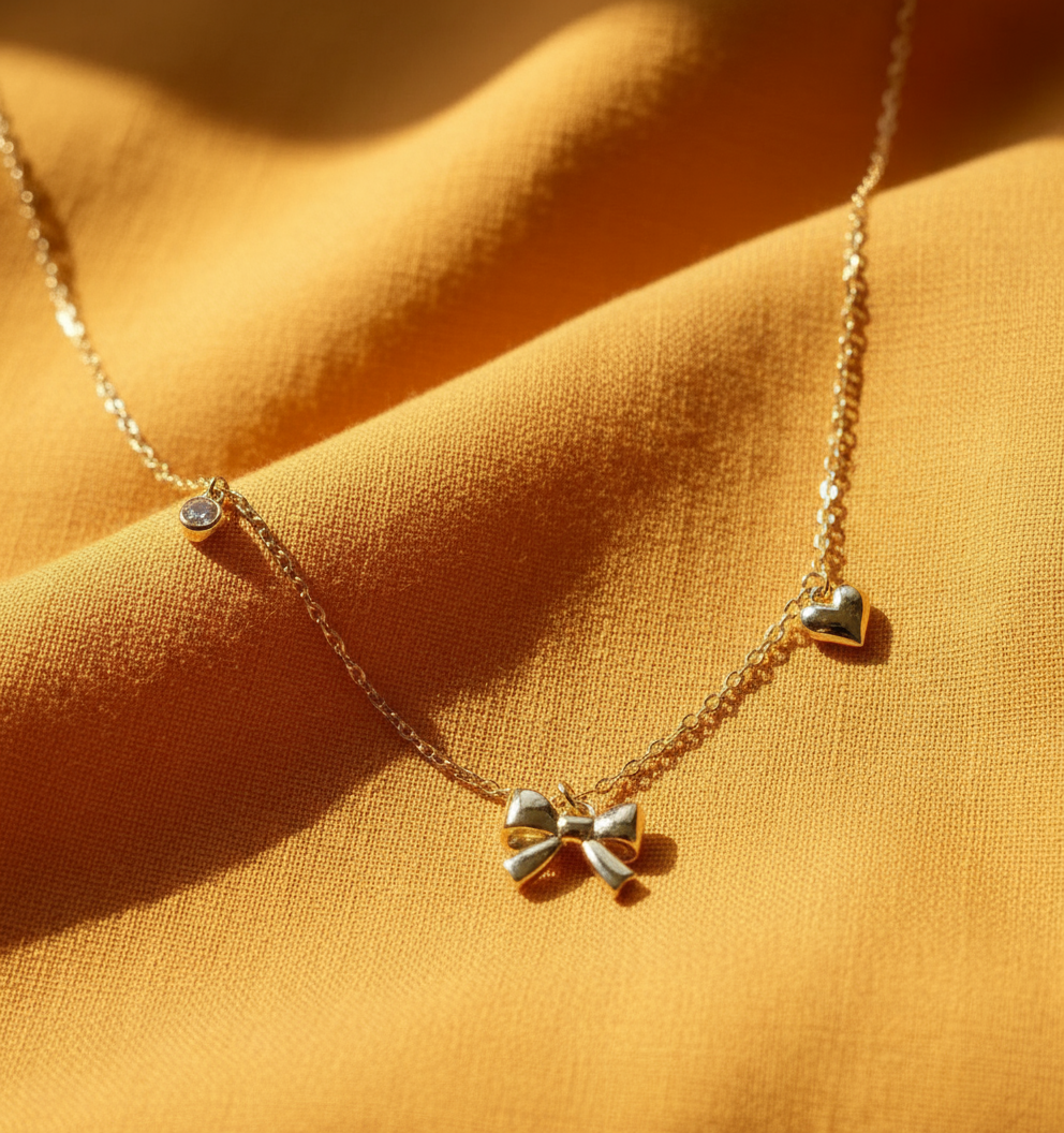 Sweet Bow Charm Necklace