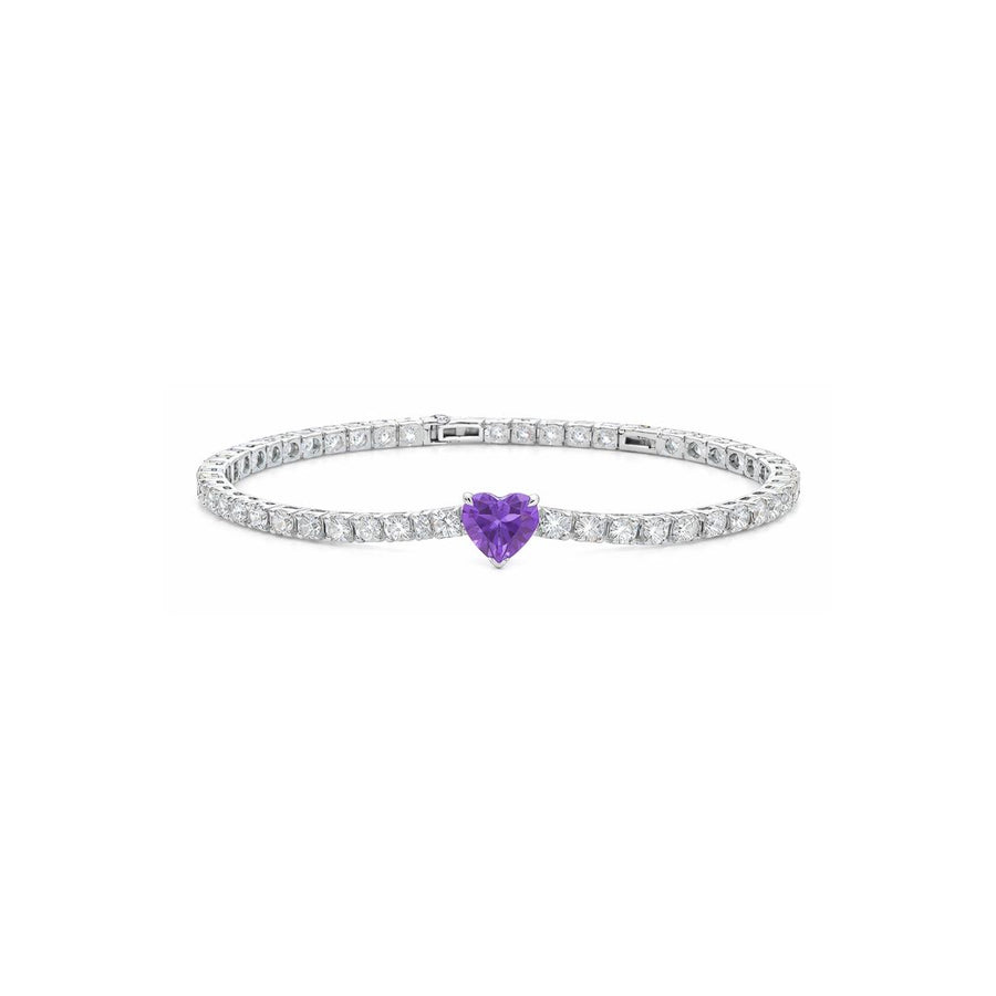 Heart Center Tennis Bracelet