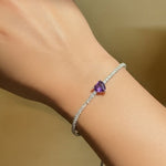 Heart Center Tennis Bracelet