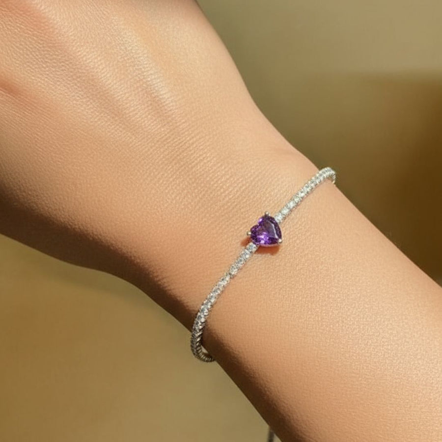 Heart Center Tennis Bracelet