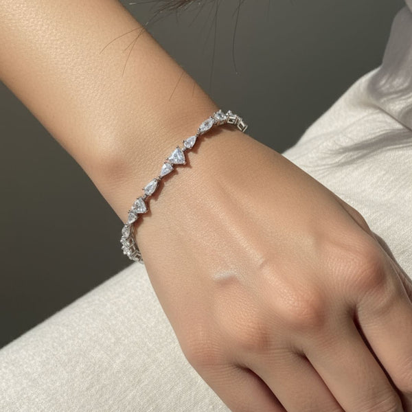 Mixed-Cut Stone Baguette Bracelet Mini Match - Sterling Silver Jewellery by Traya Jewels.