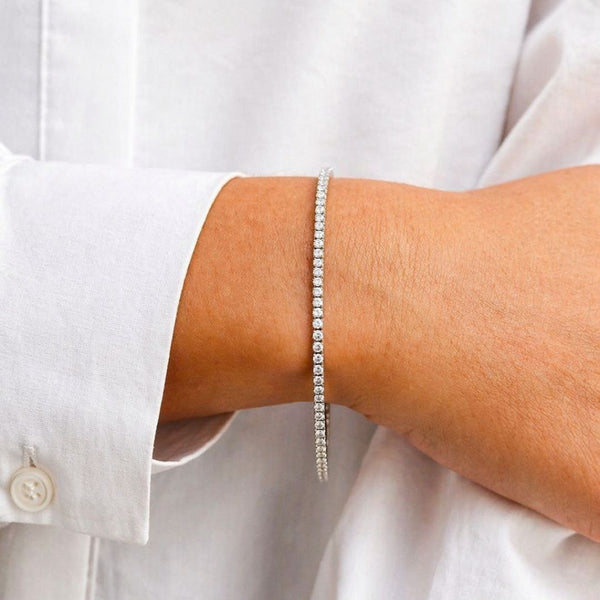 Silver Zircon Tennis Bracelet Mini Match