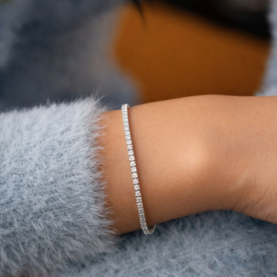 Silver Zircon Tennis Bracelet Mini Match