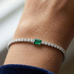 Emerald Centre Stone Tennis Bracelet