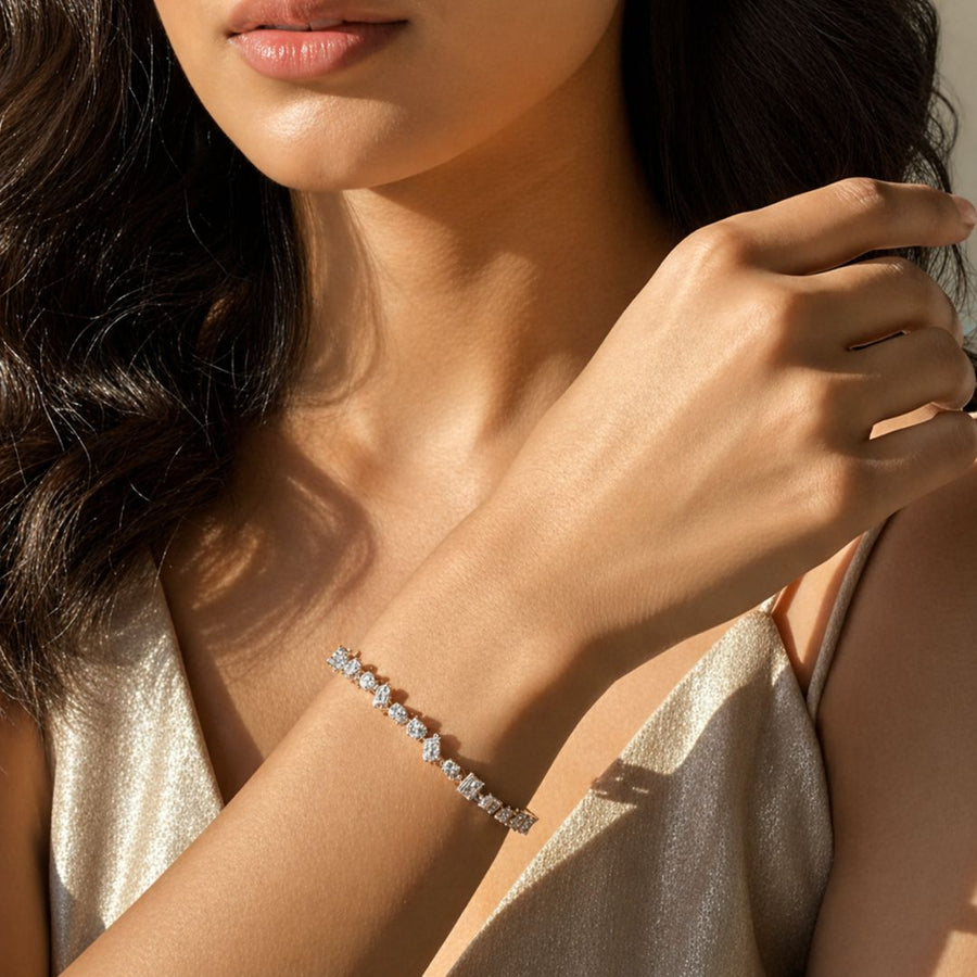 Mixed-Cut Stone Baguette Bracelet Signature