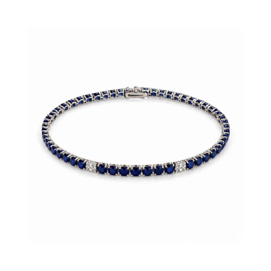 Blue Tennis bracelet with White Accents