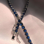 Blue Tennis bracelet with White Accents