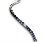 Blue Tennis bracelet with White Accents