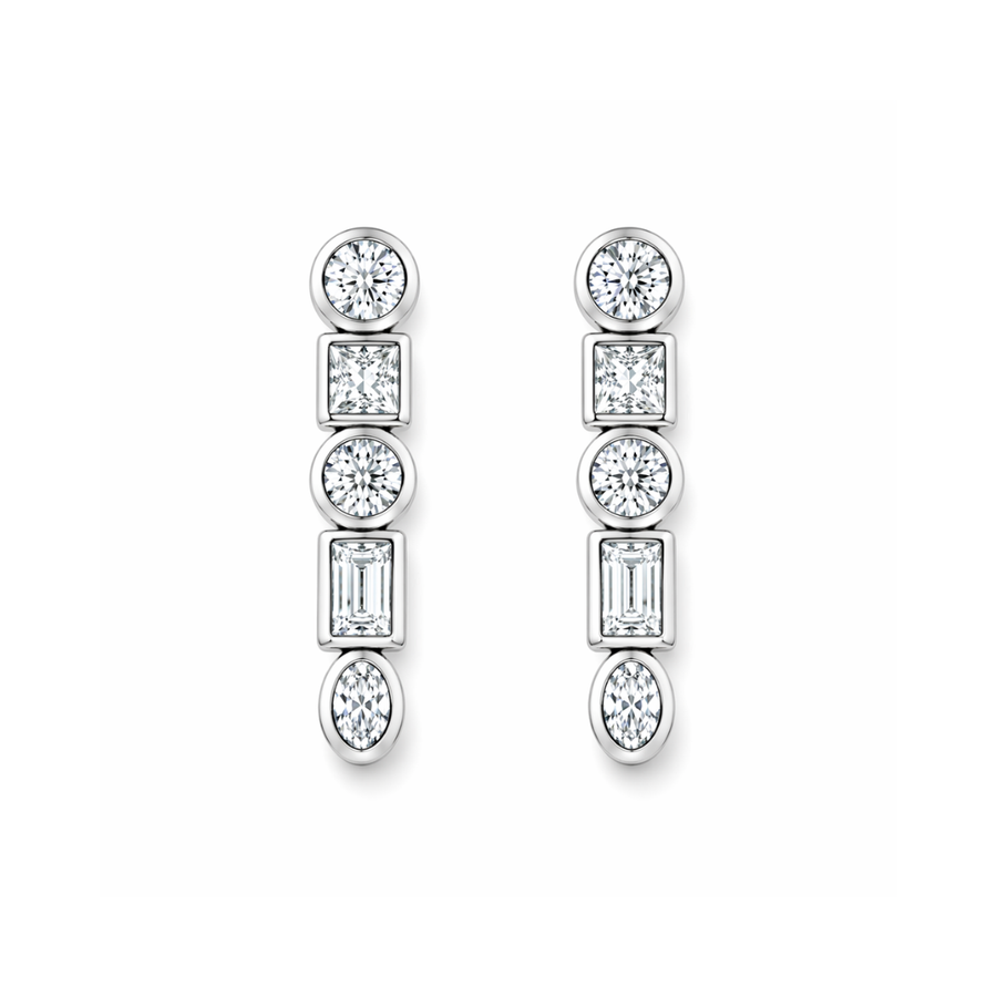 Mix Stone Climber Earrings