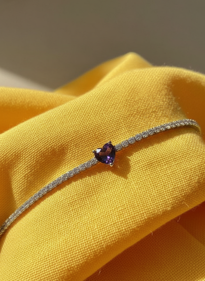 Heart Center Tennis Bracelet