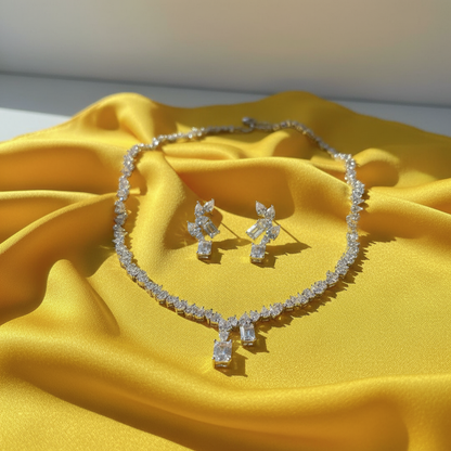 Sterling Prism Elegance Necklace & Earrings Set