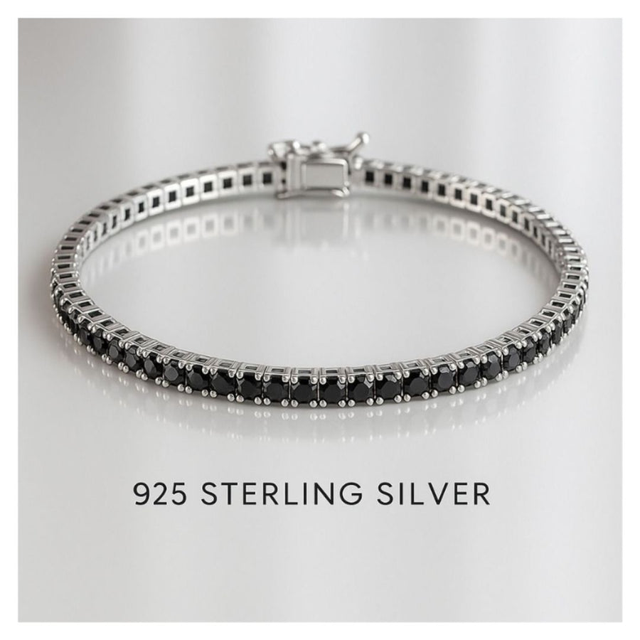 Unisex Black Zircon Tennis Bracelet