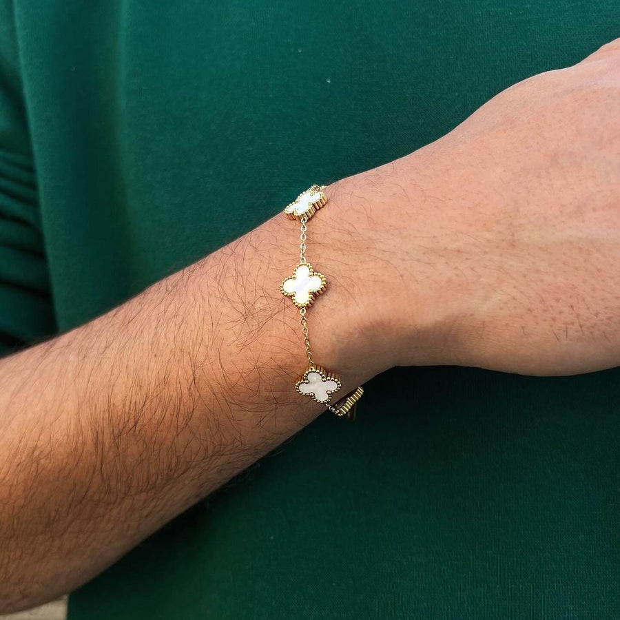 Opaline Clover Bracelet – White