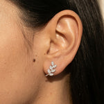 Elegant Leaf Silver Stud Earrings