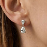 Pear Drop Cascade Silver Dangler
