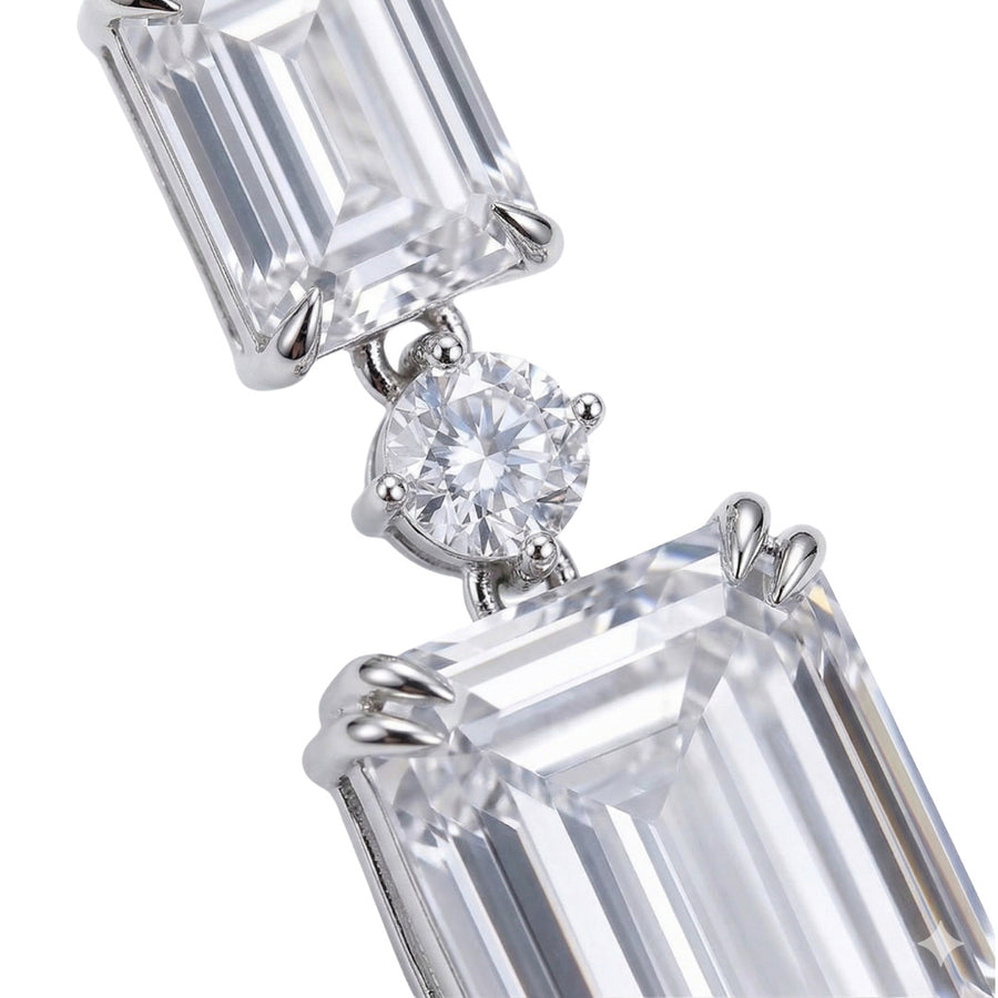 Emerald-Cut Statement Drop Earrings