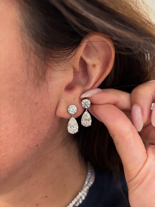 Pear Drop Silver Danglers