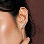 Mix Stone Climber Earrings